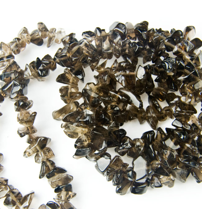 smokey quartz chip necklace