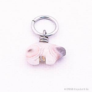 Botswana Agate Bear Pendant