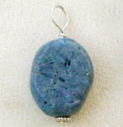 Blue Coral Pendant | Oval Nugget