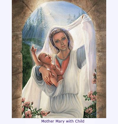 mother mary with child crystal life