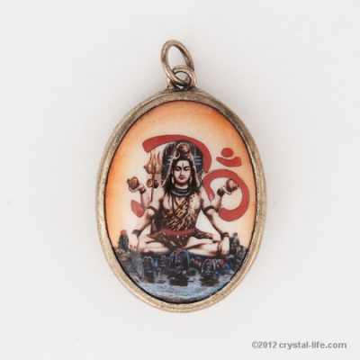 Shiva and Aum Porcelain Pendant