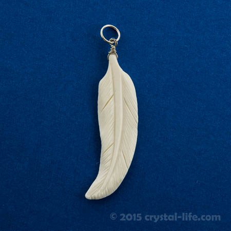 Feather Pendant - White Bone