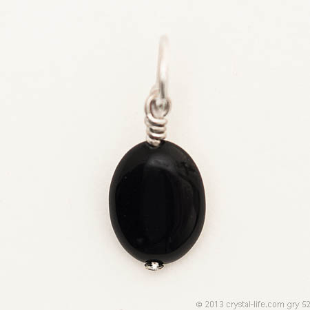 Black Onyx Pendant | Faceted Oval 