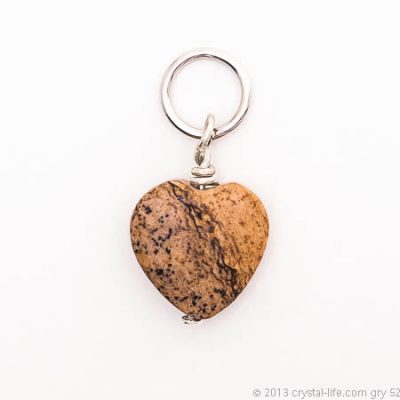 Picture Jasper Heart Pendant 1/2"