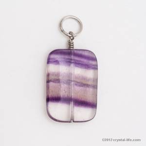 fluorite pendant - rectangle - Rainbow 1"