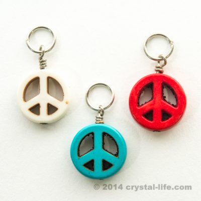 Peace Pendant - 5/8" Red