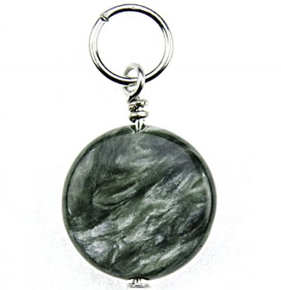 Seraphinite Pendant - Circle 1/2"