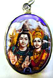 Shiva and Shakti Pendant - Porcelain