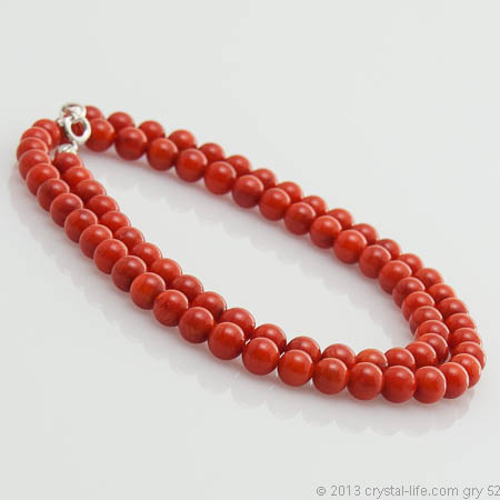 Red Coral Necklace - 6 mm beads