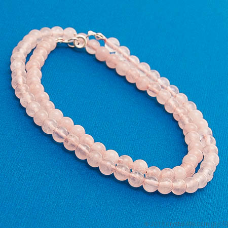 Rose Quartz Necklace - 6 mm beads