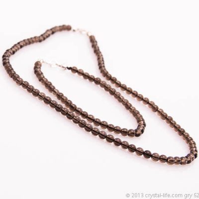 Smokey Quartz Necklace - 4 mm beads