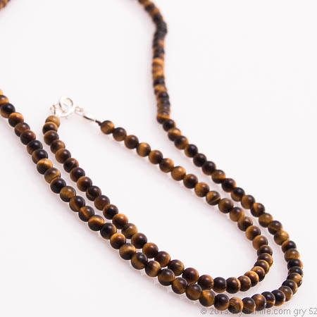 Tiger Eye Necklace, Bracelet - 4 mm beads