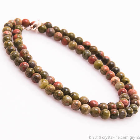 Unakite Necklace - 6 mm beads