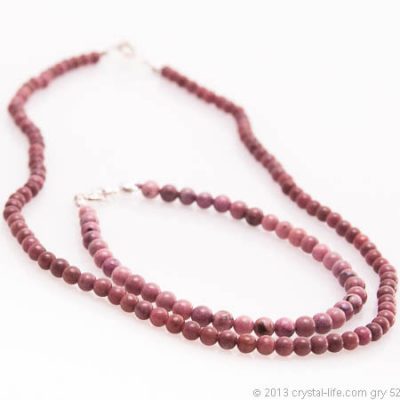 Rhodonite Necklace, Bracelets, Anklets