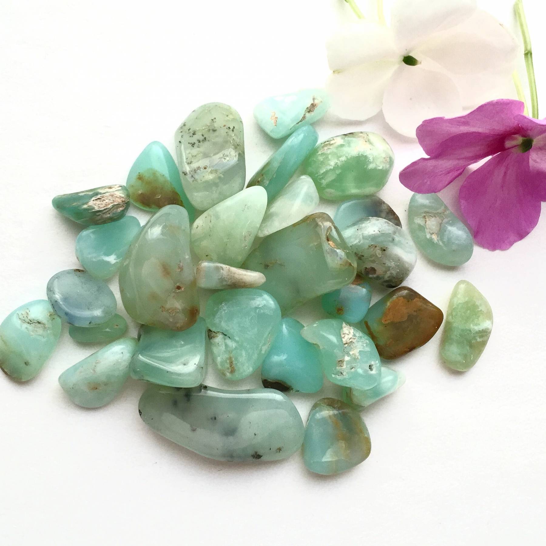 Blue Peruvian Opal | 1/2" - 1" | Crystal Life Technology, Inc