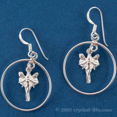 Fairy Earrings - in Circle - 1" Sterling Silver