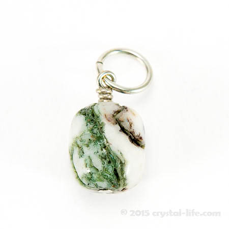 Tree Agate Pendant - Rounded Nugget 1/2"