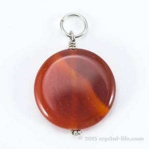 Carnelian Pendant - Circle 1"