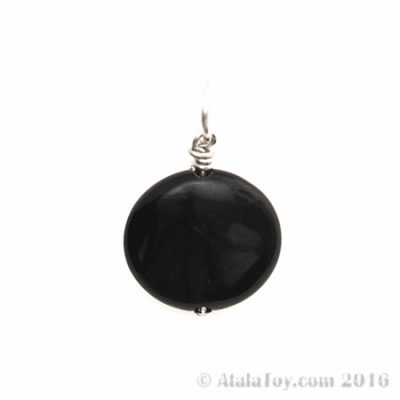 Black Onyx Pendant | Circle