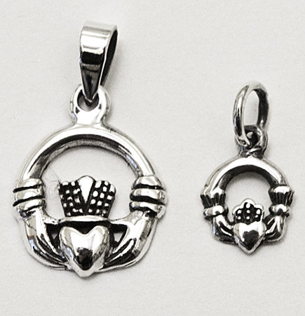 Claddagh Pendant -  3/8" Sterling Silver