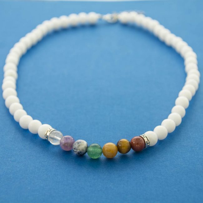 White Jade Chakra Necklace