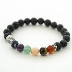 Lava Stone Chakra Bracelet