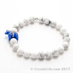 Howlite Swedish Dala Horse Bracelet