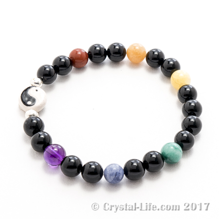 Rainbow Bracelet | Yin Yang Black Onyx | Crystal Life Technology, Inc.