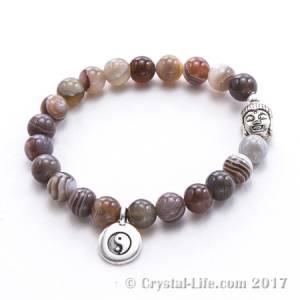 Botswana Agate Buddha Bracelet