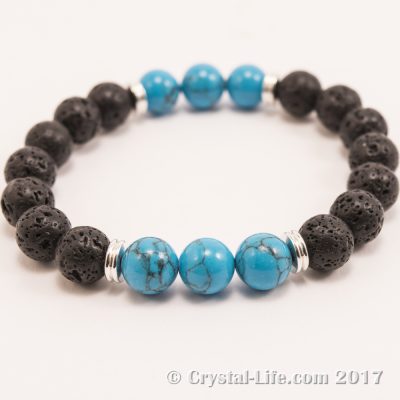 Lava Stone & Turquoise Meditation Bracelet - XL Beads