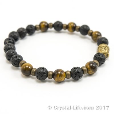 Buddha Bracelet Lava & Tiger Eye