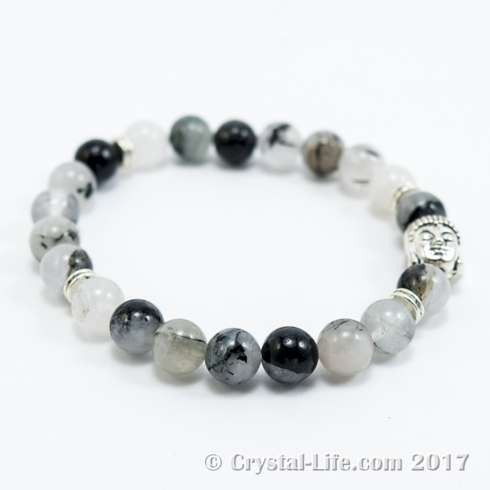 Rutilated Quartz Buddha Bracelet Crystal Life Technology Inc Rutilated Quartz Buddha Bracelet