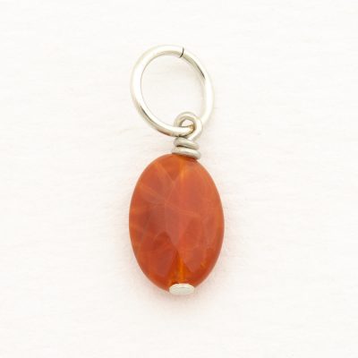 Fire Agate Pendant | Oval Faceted