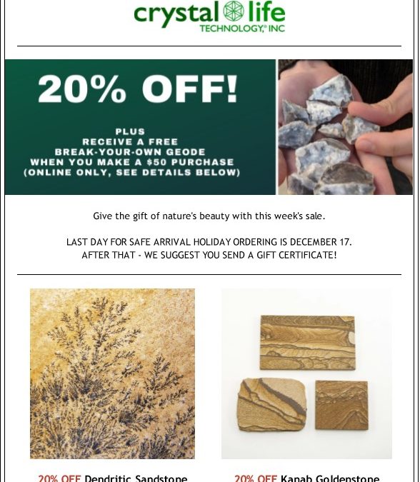 20% Off Dendritic Sandstone and more | December 11 – 18 | Sales Of The Week