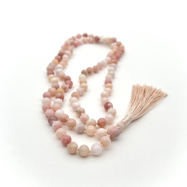 Pink Peruvian Opal Prayer Beads/Malas