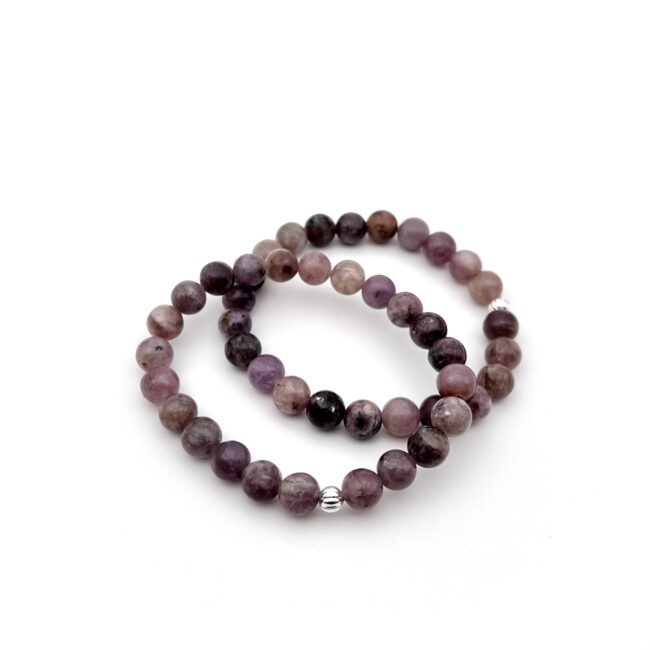 Flower Lepidolite Stretch Bracelet