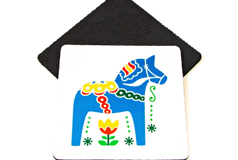 Cloth Coaster | Blue Dala Horse
