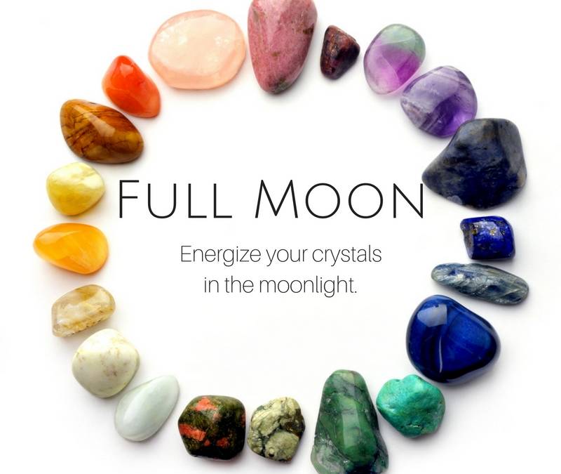 Energizing Crystals in Full Moon Energy