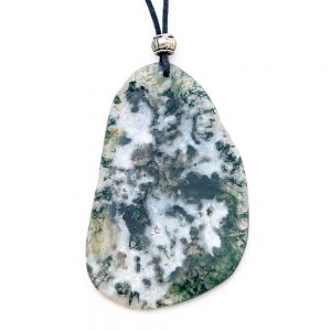 Moss Agate Pendant | Corded