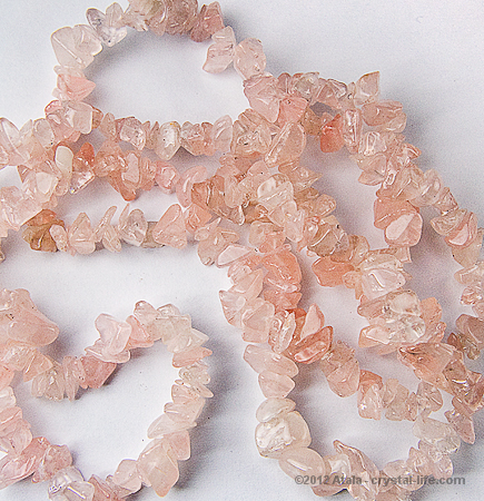 rose quartz chip necklace