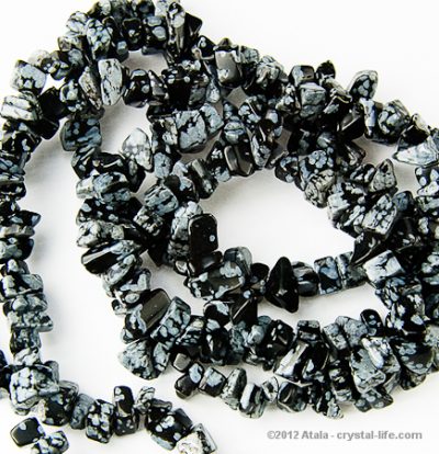 snowflake obsdian chip necklace