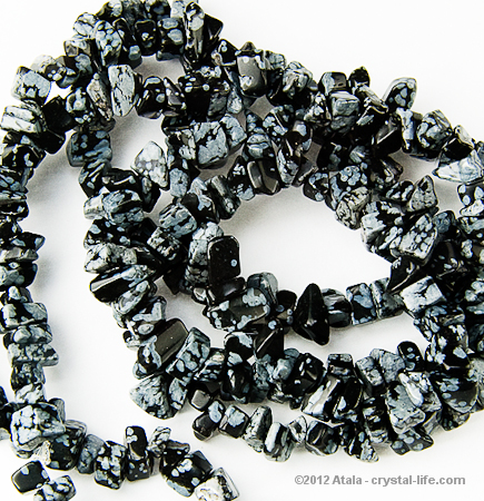 snowflake obsdian chip necklace