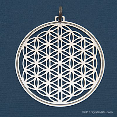 flower of life pendant -silver 4 cm