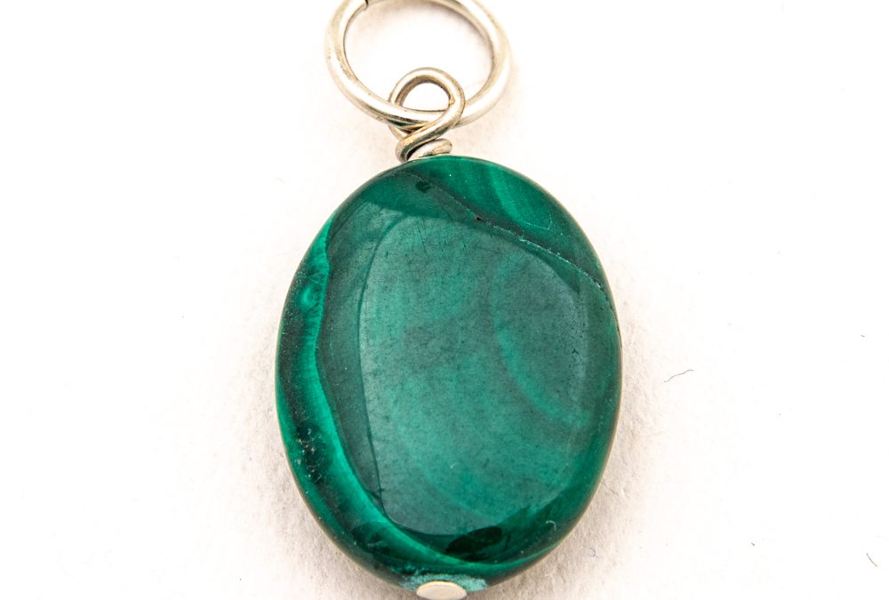 Malachite Pendant | Oval. 3/4″
