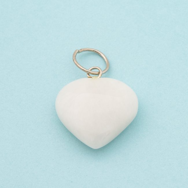 White Agate Heart Pendant