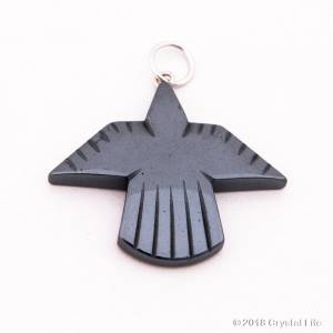 Hematite Crow Pendant
