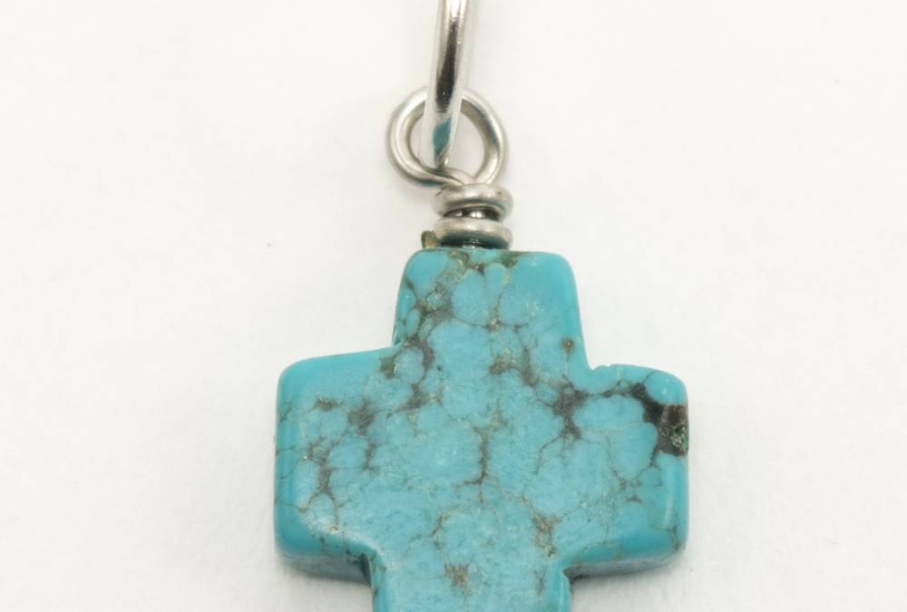 Turquoise Pendant – Cross – 1/2″