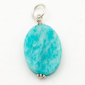 Amazonite Pendant | Flat Oval