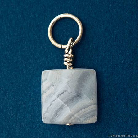 Blue Lace Agate Pendant – Square Faceted 1/2″