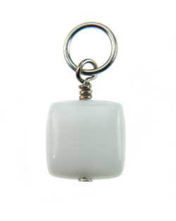 White Onyx Pendant - Square 3/8"